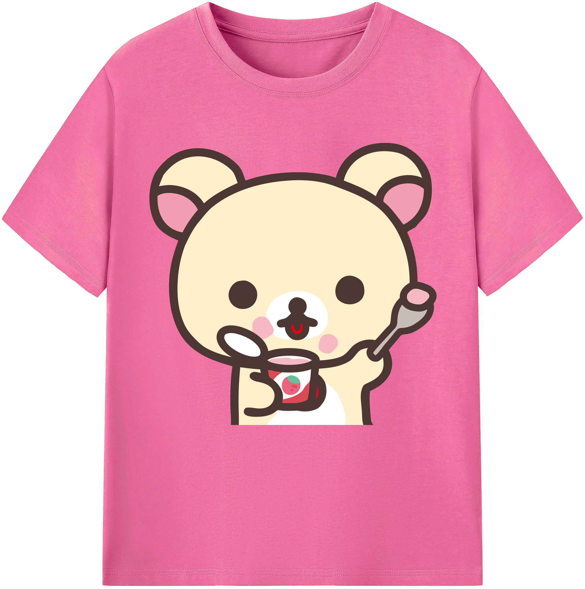 （画像用） リラックマ リラックマ キイロイトリ Rilakkuma Korilakkuma Kiiroitori レディースカジュアルプリントTシャツ（綿100％）